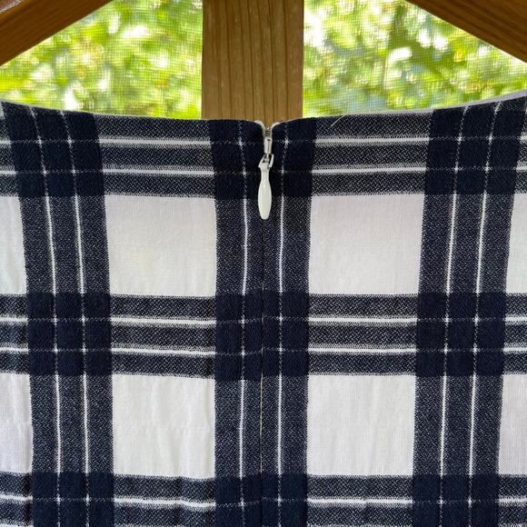 Madewell Leighton Navy And White Plaid Mini Dress Size 8 - Picture 7 of 10